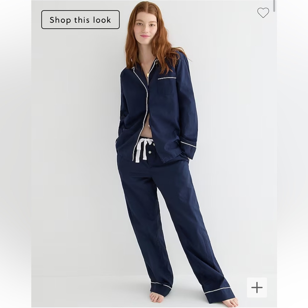 J.CREW End-on-end cotton long-sleeve pajama set